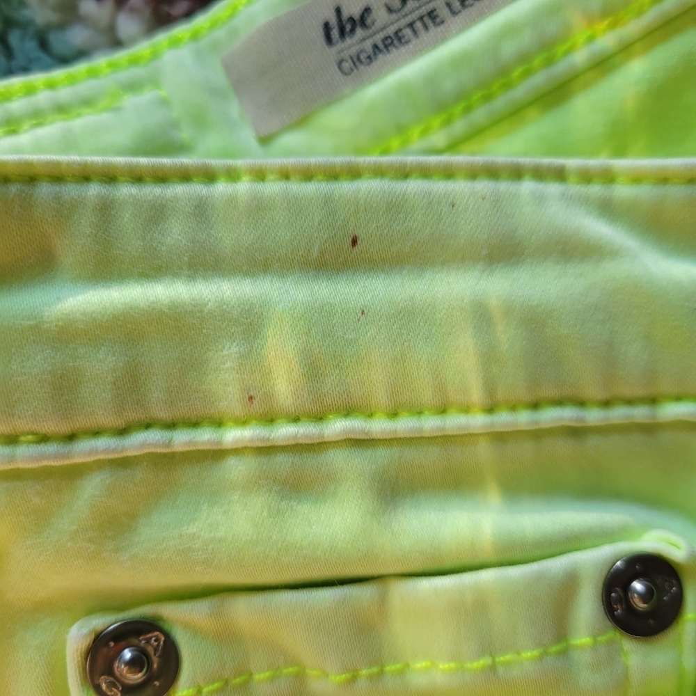 AG JEANS // ltd ed the stilt cigarette leg neon yellow sateen jeans - Picture 13 of 16